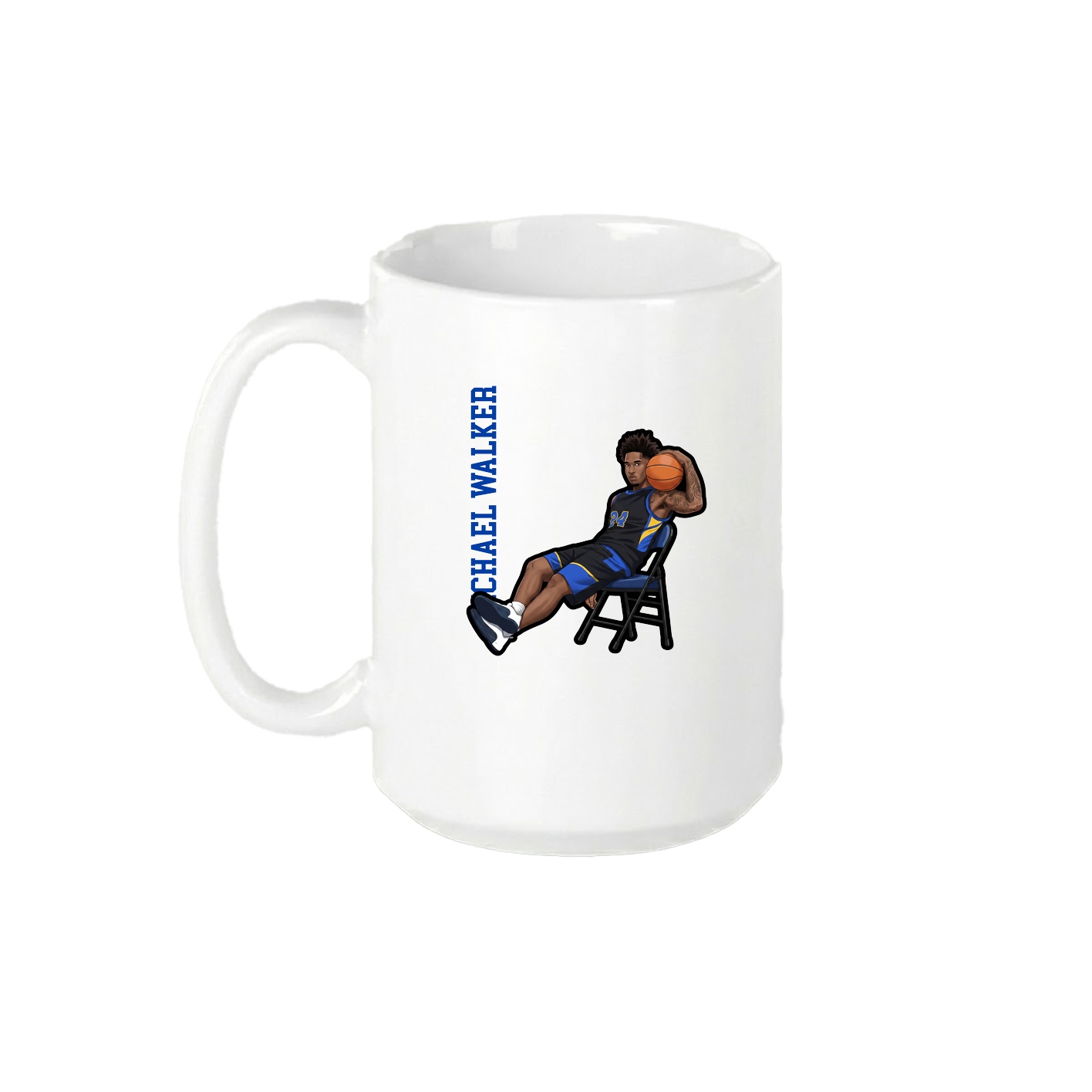 15oz Coffee Mug — Name Vertical in White