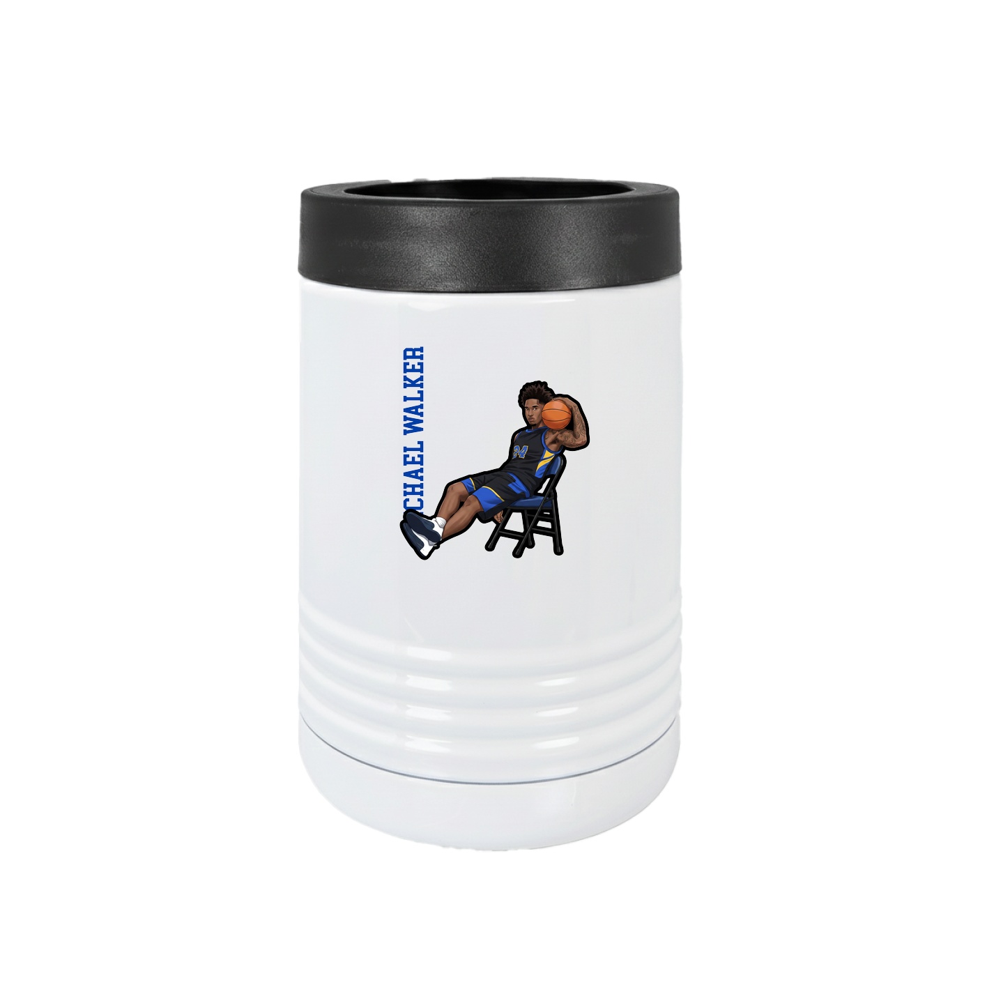 Beverage Holder — Name Vertical in White