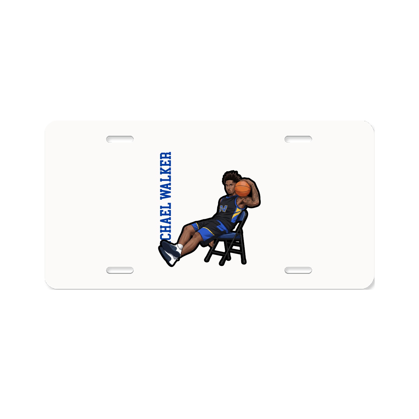 License Plate — Name Vertical in Classic