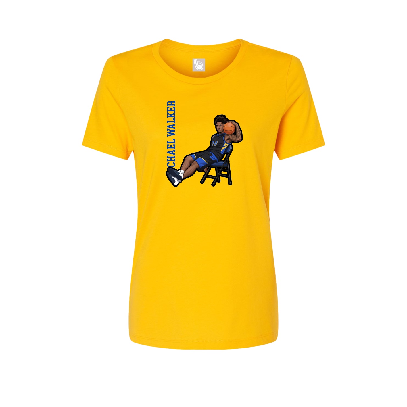 Womens Tee — Name Vertical in Gold