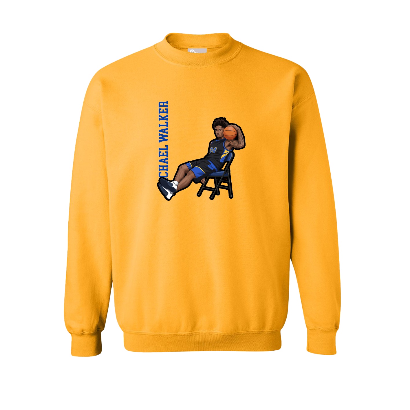 Fleece Crew — Name Vertical in Gold