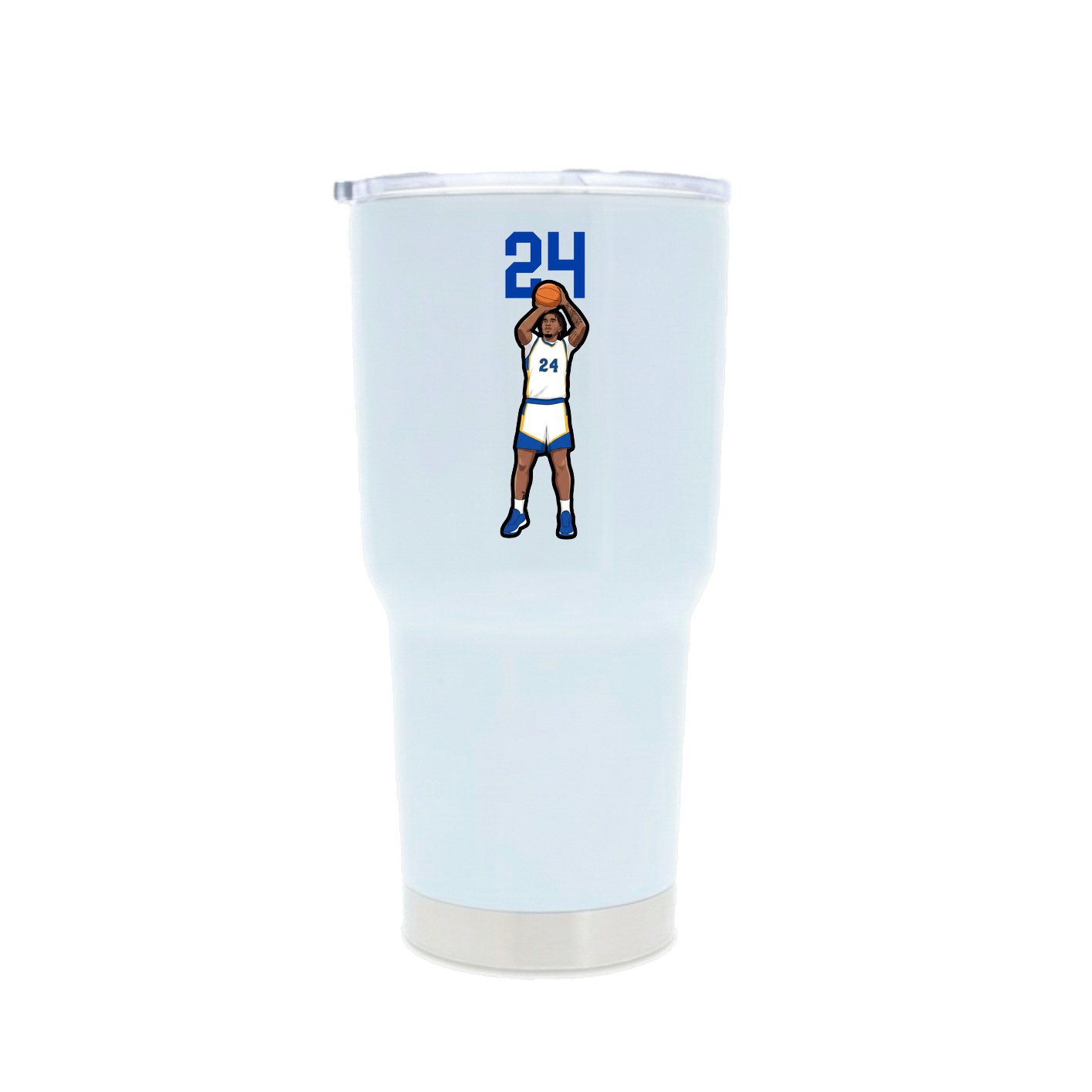 30oz Stainless Steel Tumbler — Number Top in White