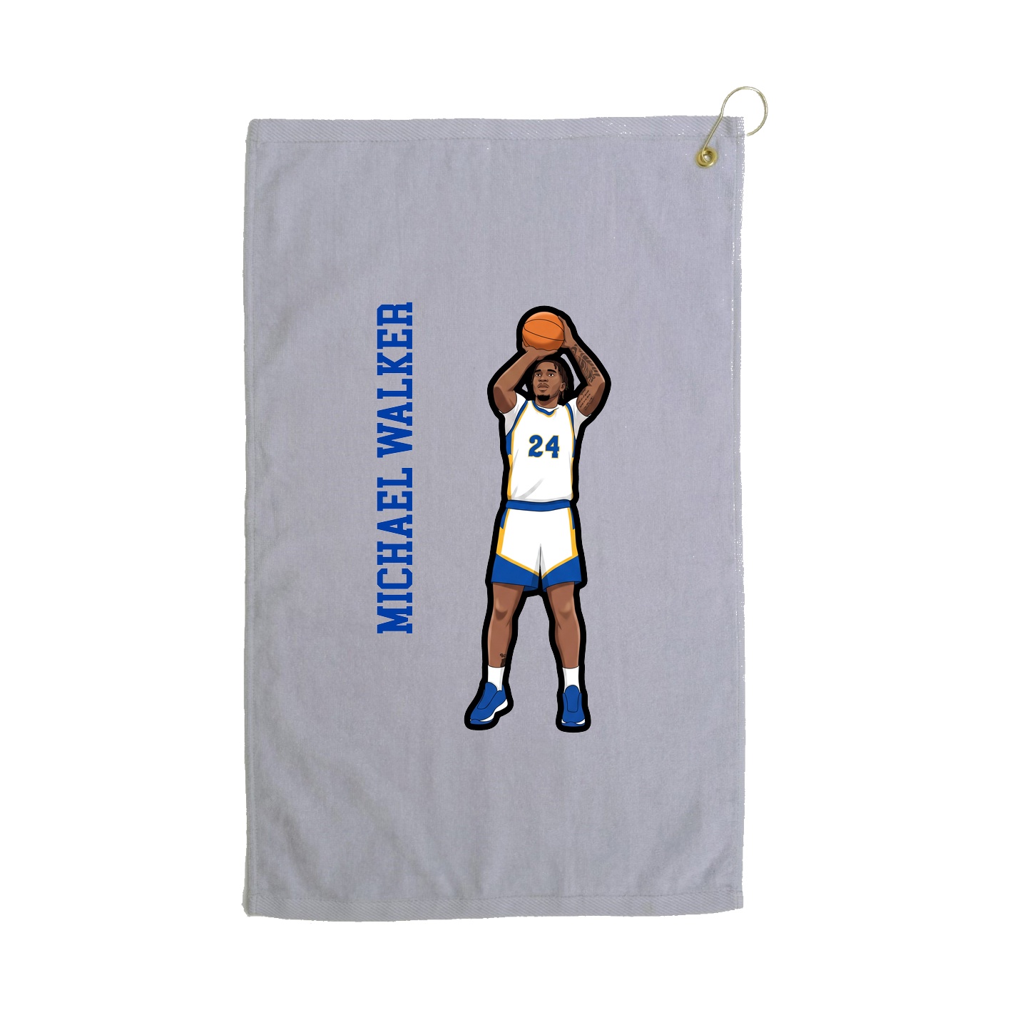 Golf Towel — Name Vertical in Grey
