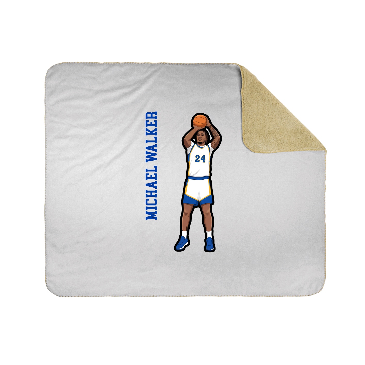 Throw Blanket — Name Vertical in White