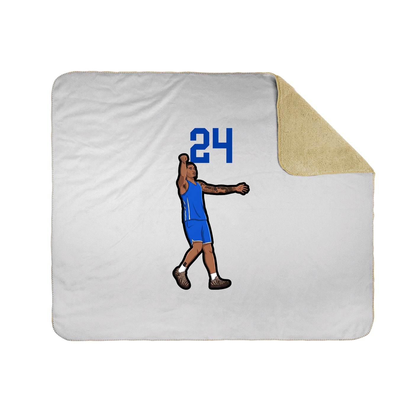 Throw Blanket — Number Top in White