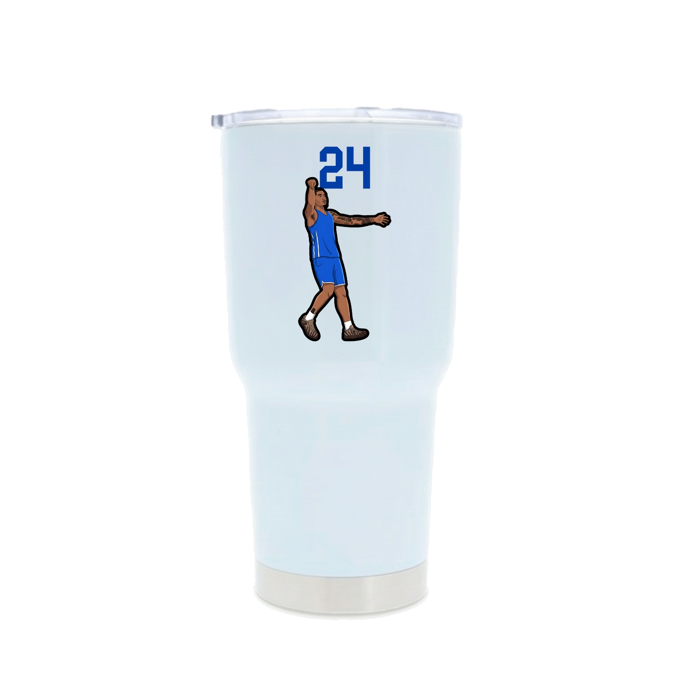 30oz Stainless Steel Tumbler — Number Top in White