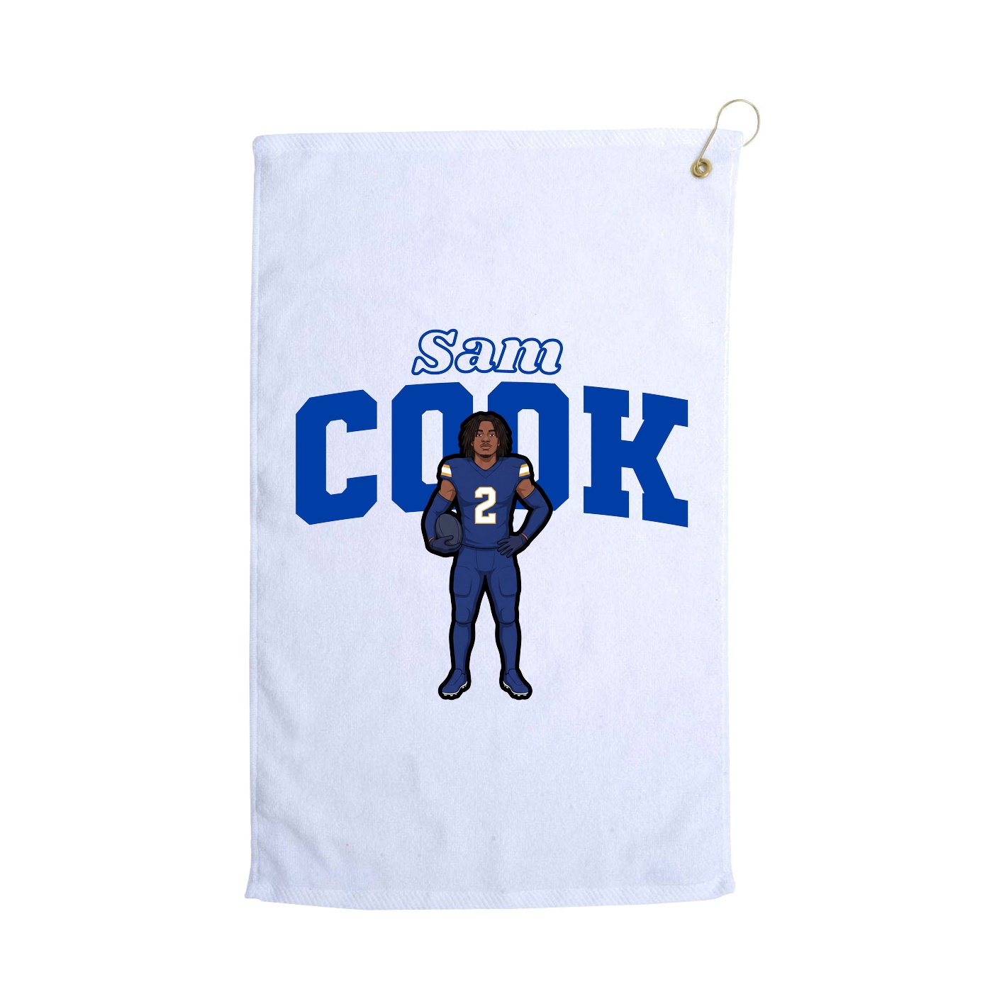 Golf Towel — Name Arch in White
