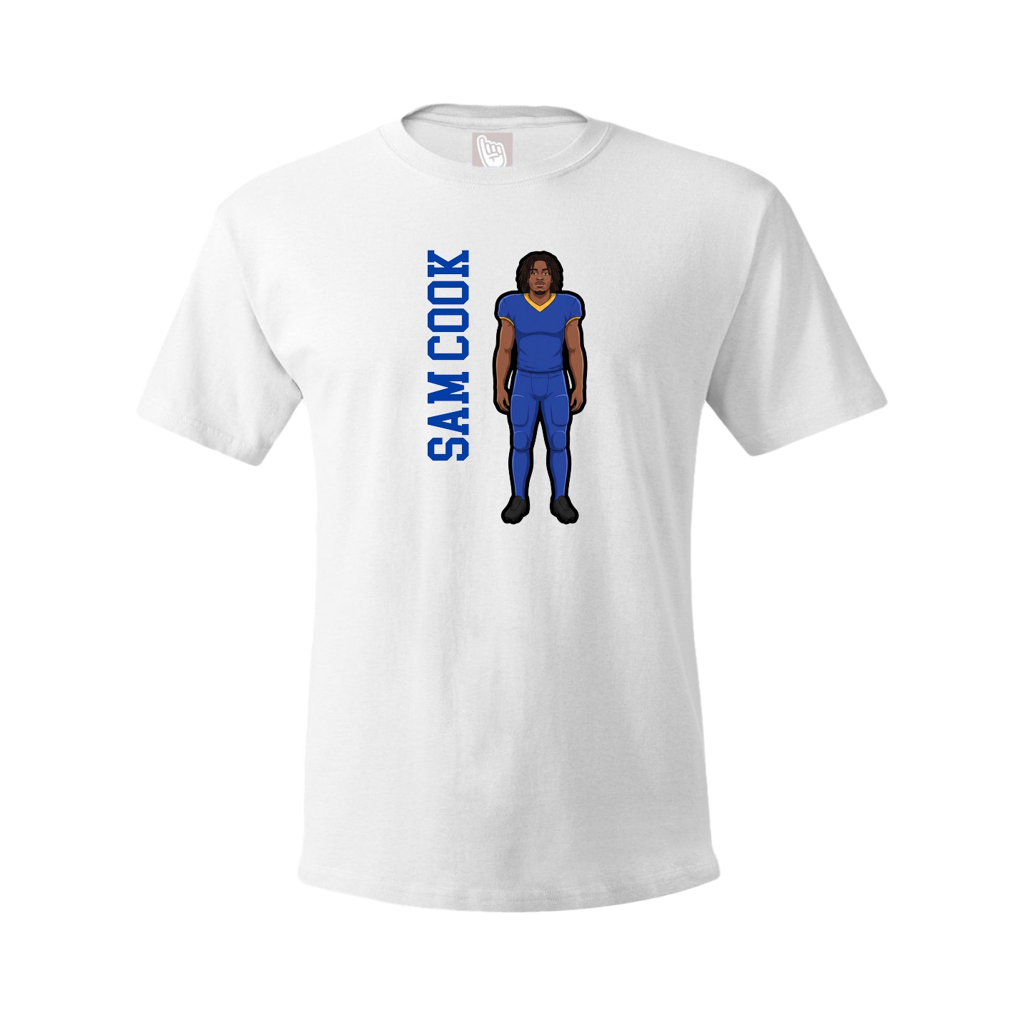 Youth Tee — Name Vertical in White