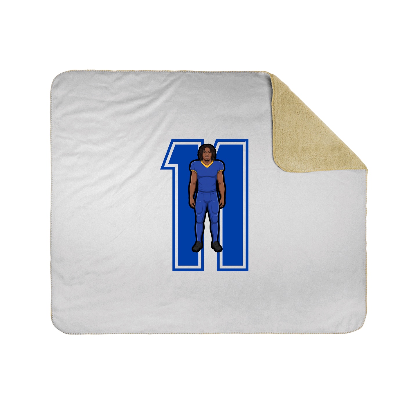 Throw Blanket — Number in White