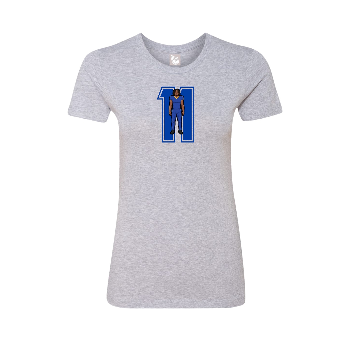 Fitted Women's Tee — Number in Grey
