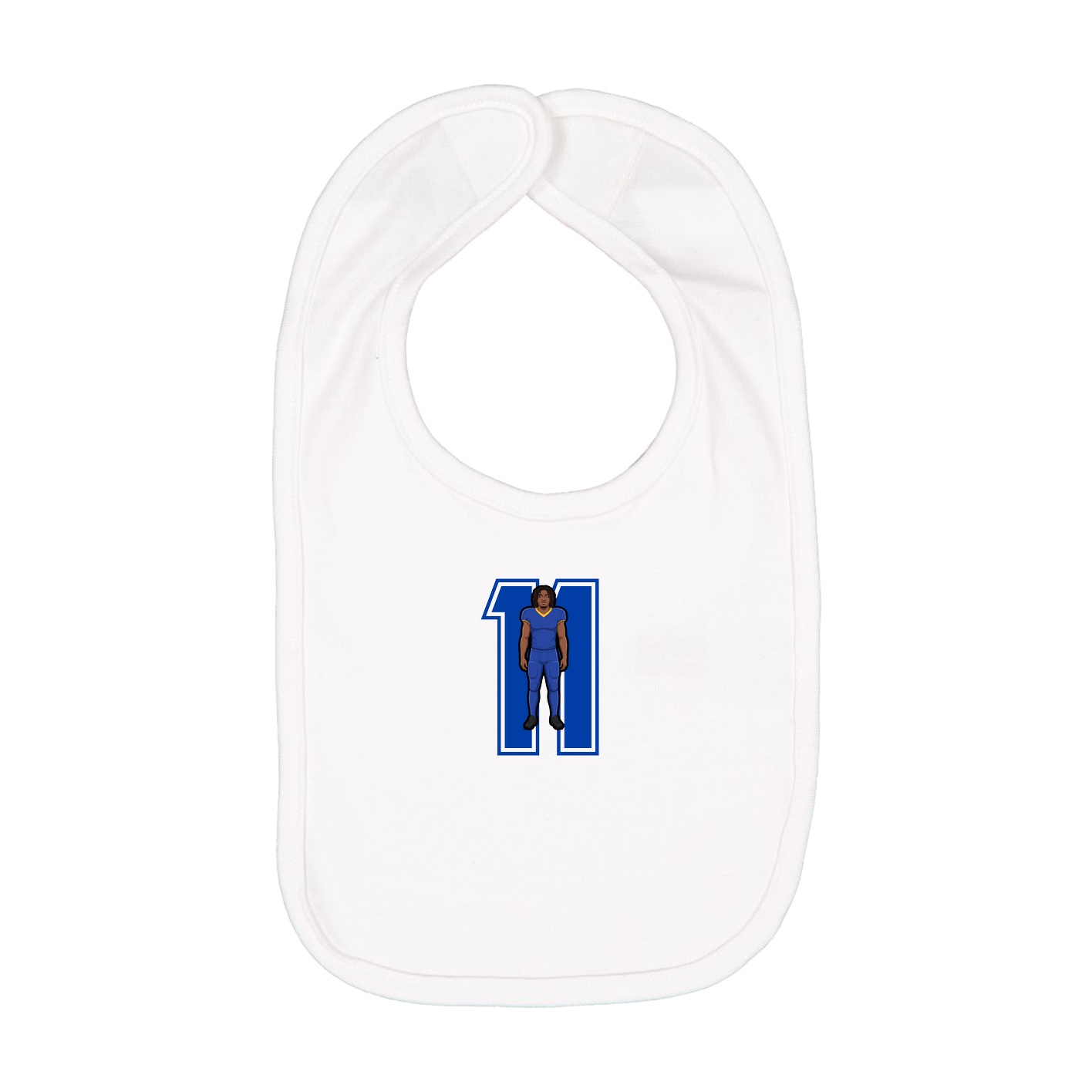Infant Bib — Number in White