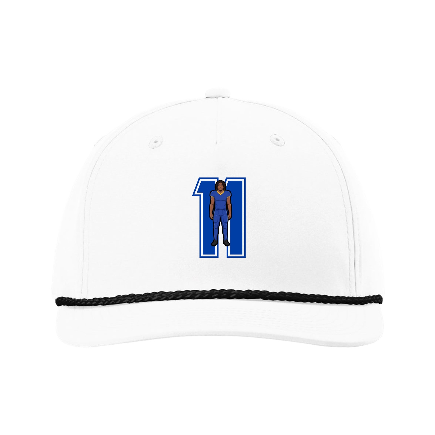 Five-Panel Classic Rope Cap — Number in White