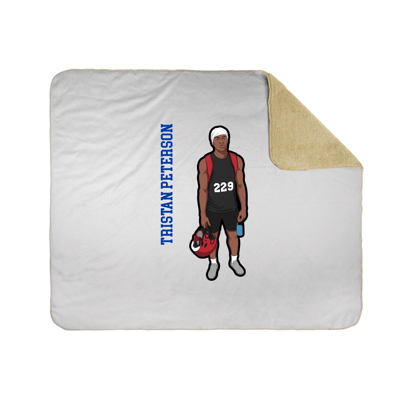 Throw Blanket — Name Vertical in White