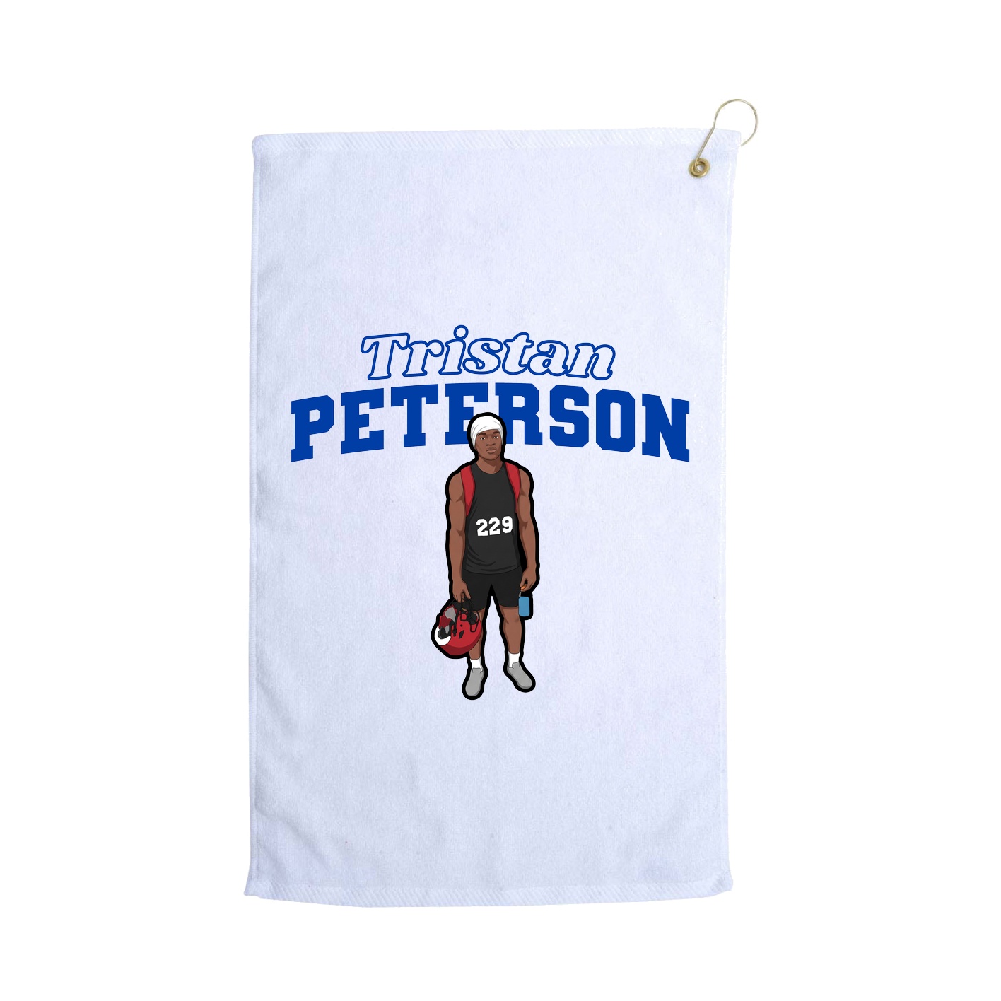 Golf Towel — Name Arch in White