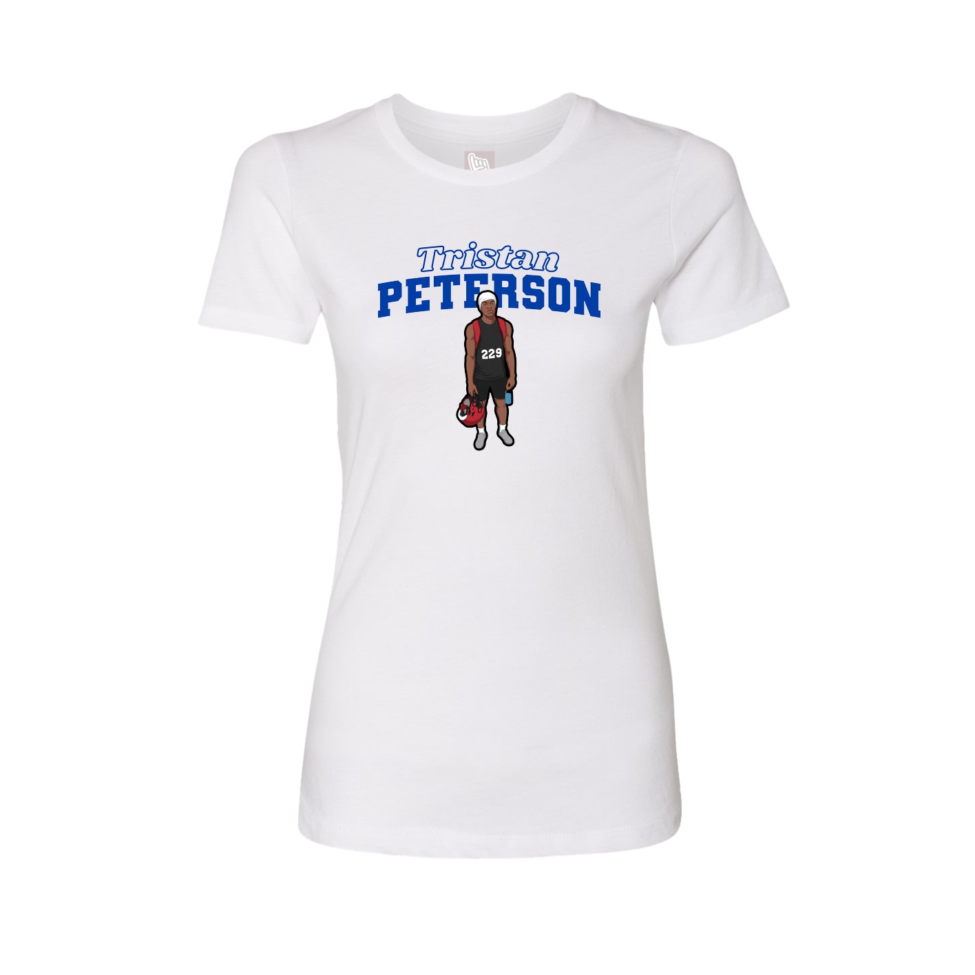 Fitted Women's Tee — Name Arch in White