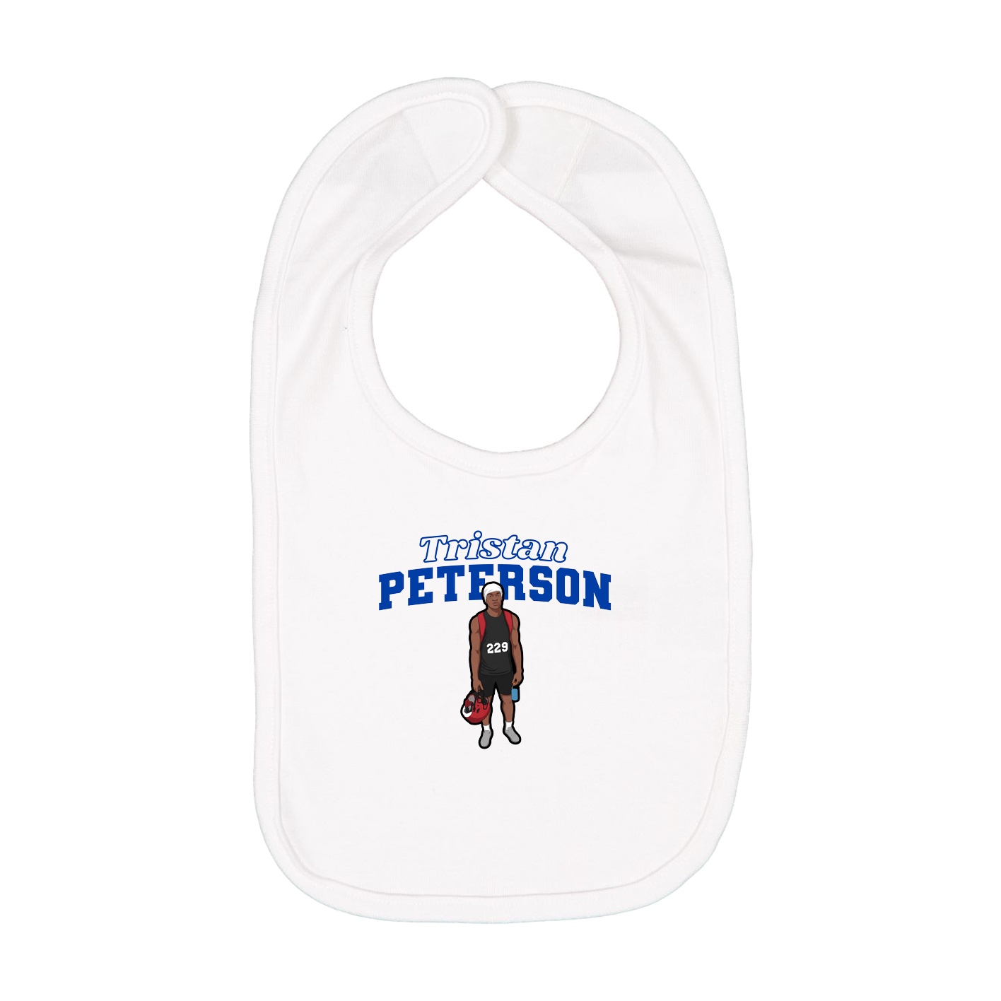 Infant Bib — Name Arch in White