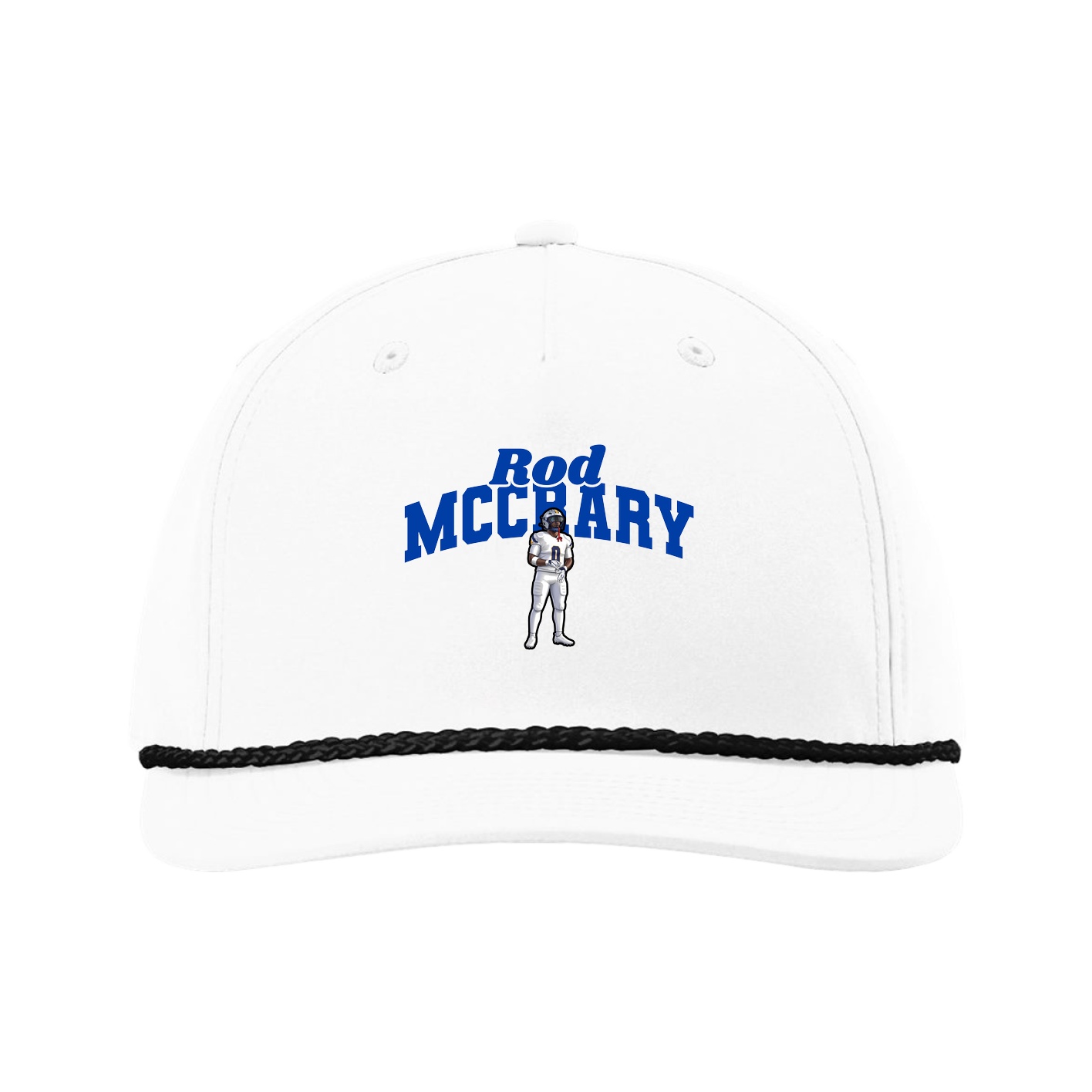 Five-Panel Classic Rope Cap — Signature Arch in White