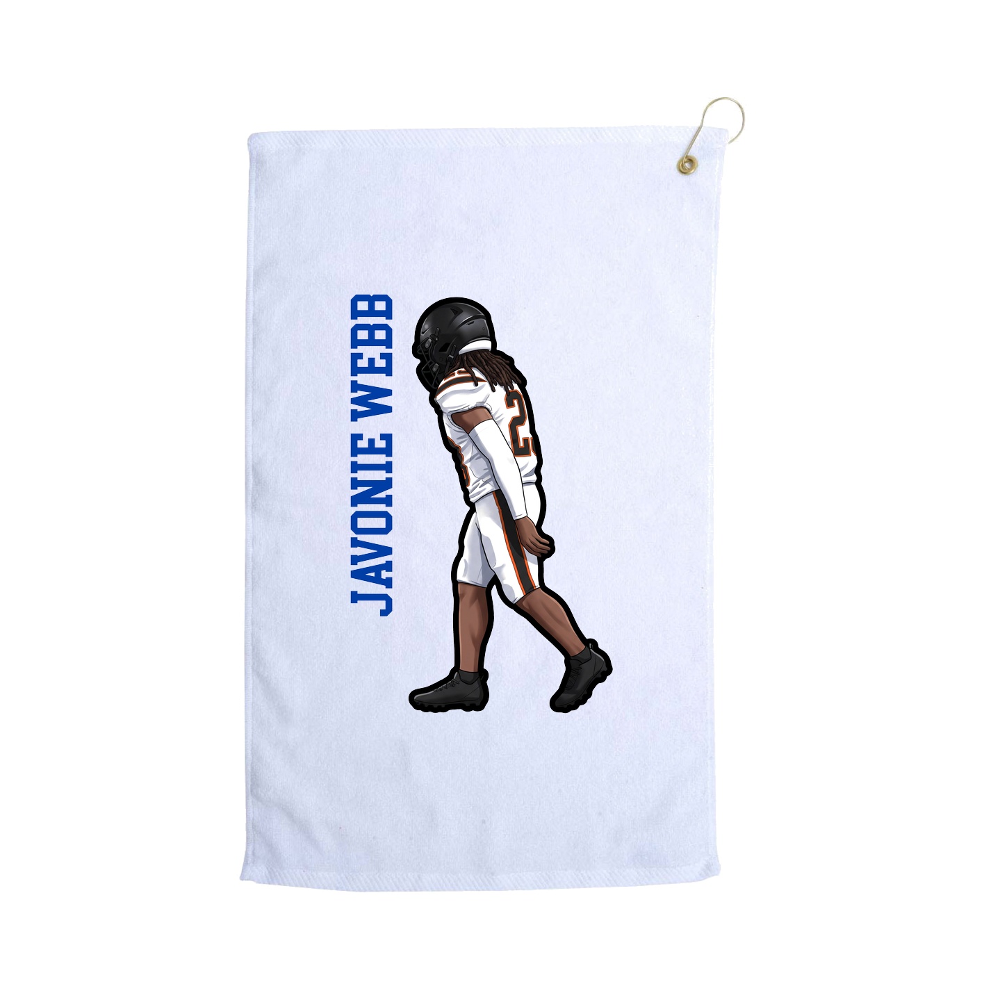Golf Towel — Name Vertical in White