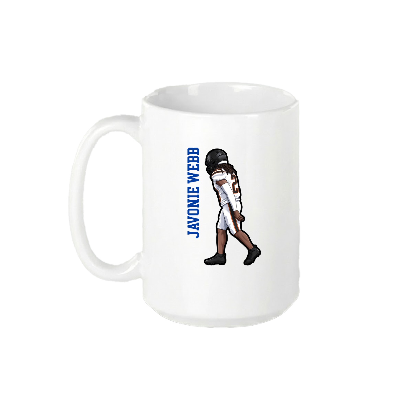 15oz Coffee Mug — Name Vertical in White