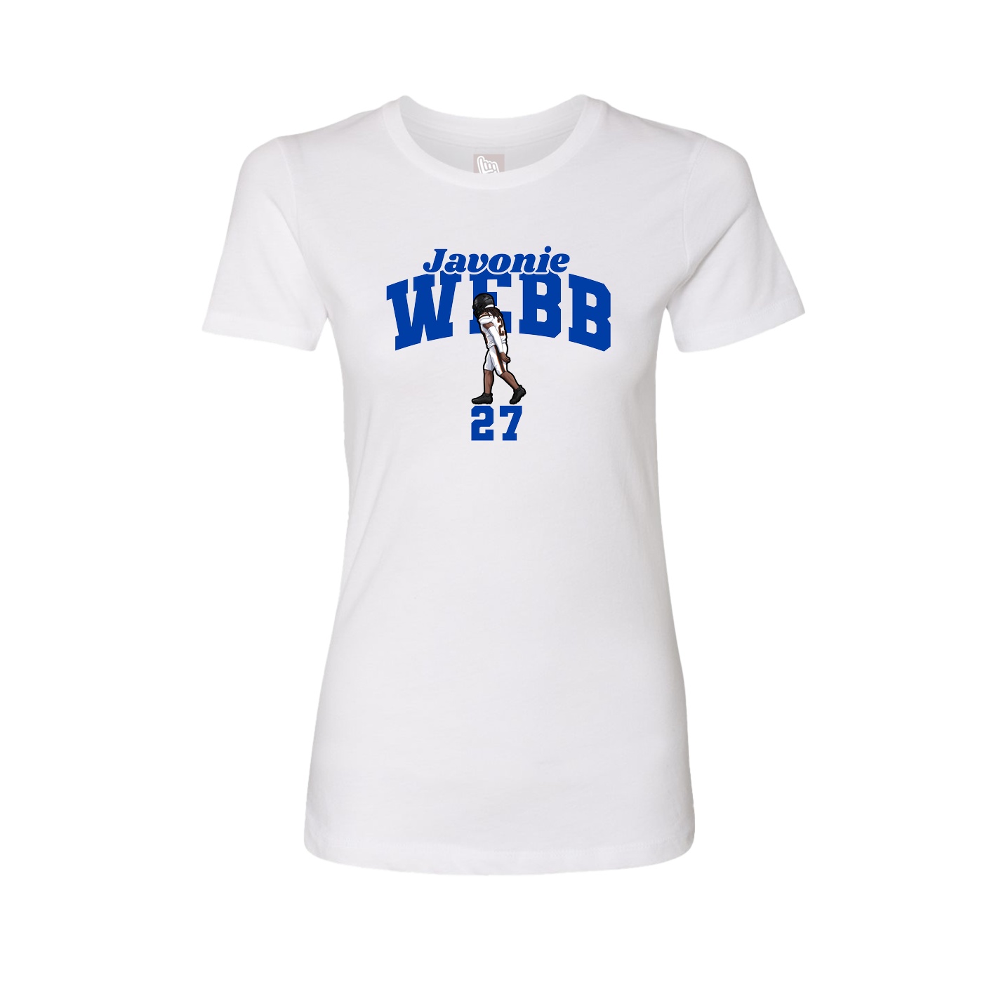Fitted Women's Tee — Signature Arch in White