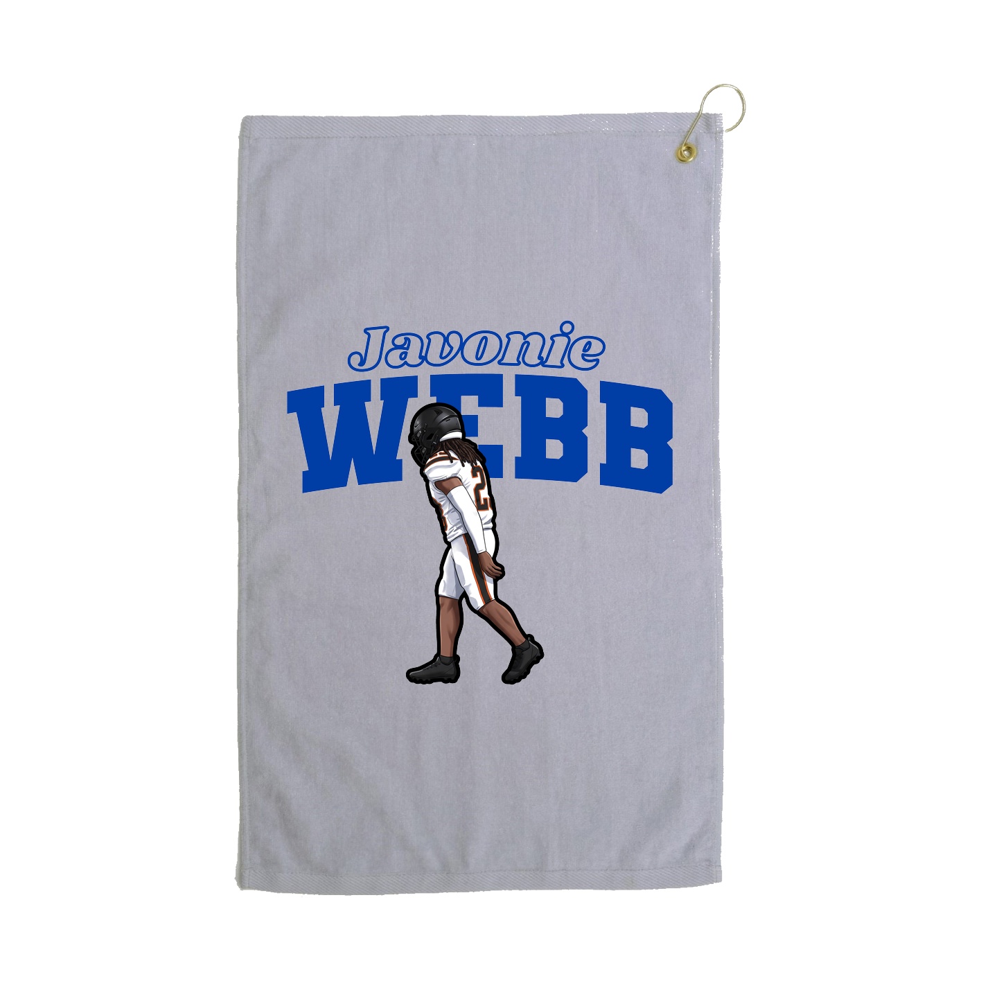 Golf Towel — Name Arch in Grey