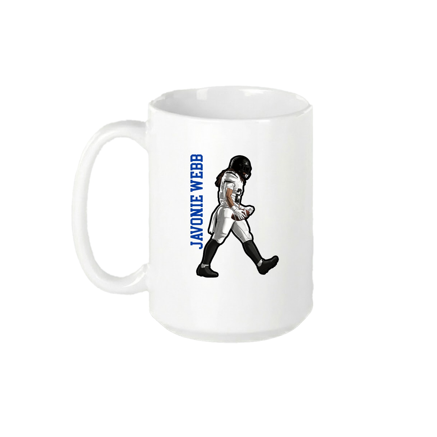 15oz Coffee Mug — Name Vertical in White