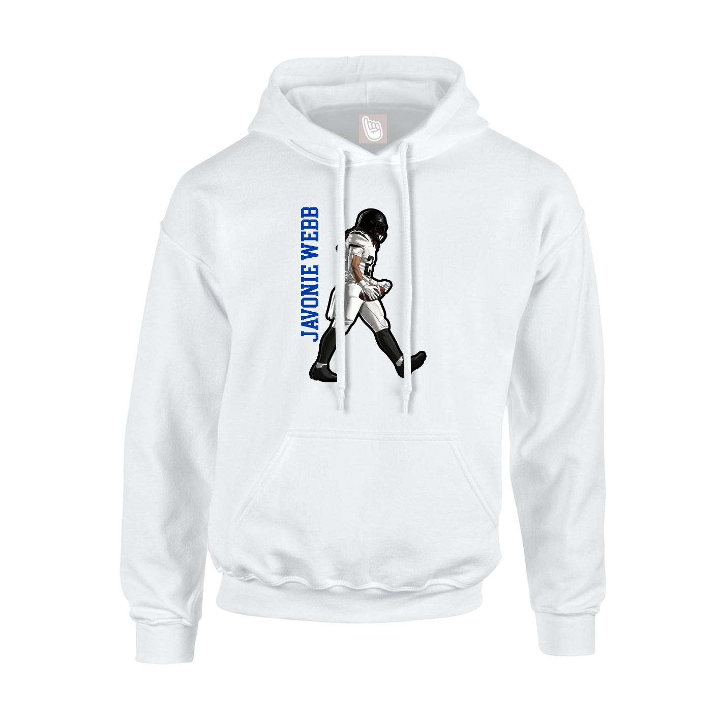Youth Hoodie — Name Vertical in White