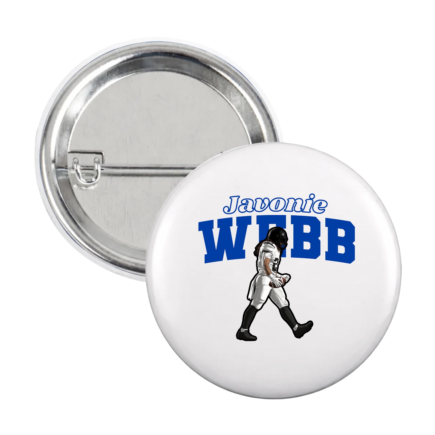 Game Day Button — Name Arch in White