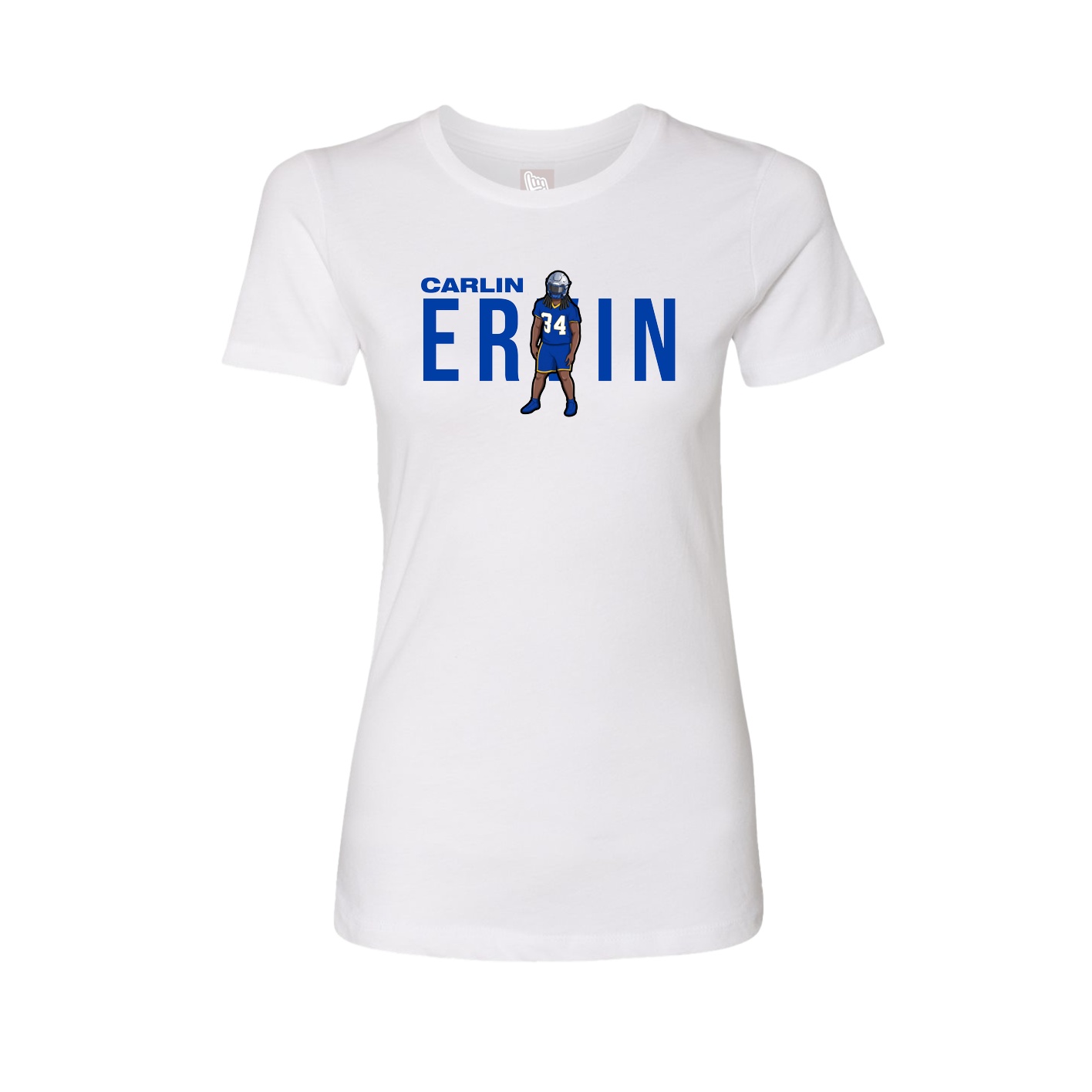 Fitted Women's Tee — Player Name in White