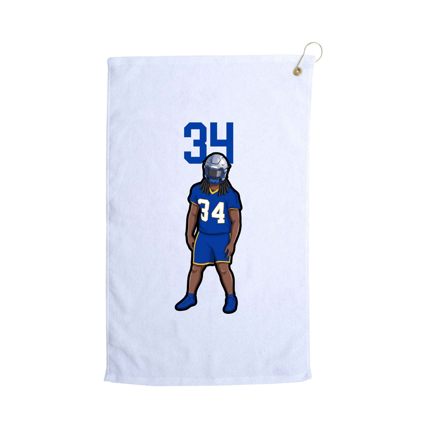 Golf Towel — Number Top in White