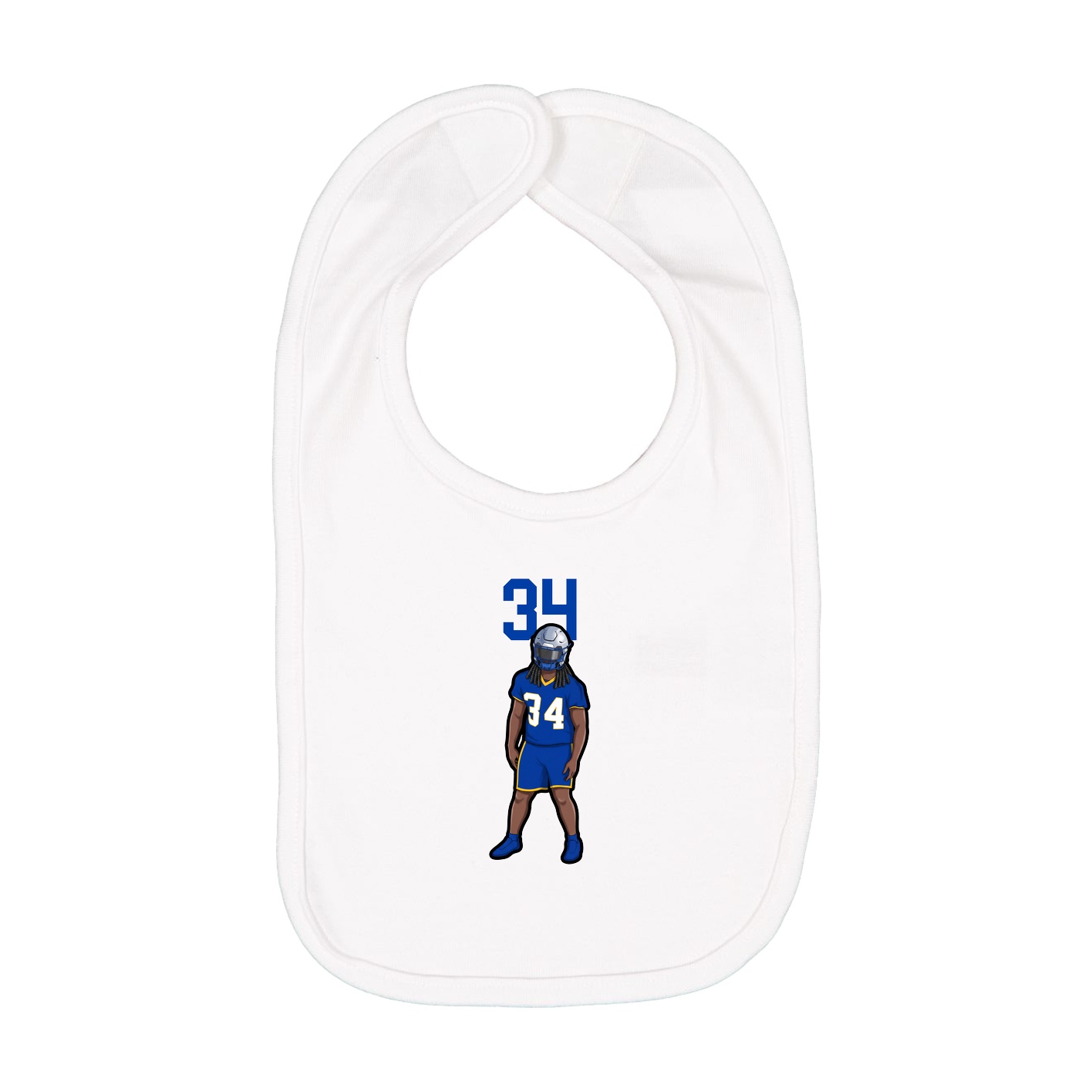 Infant Bib — Number Top in White