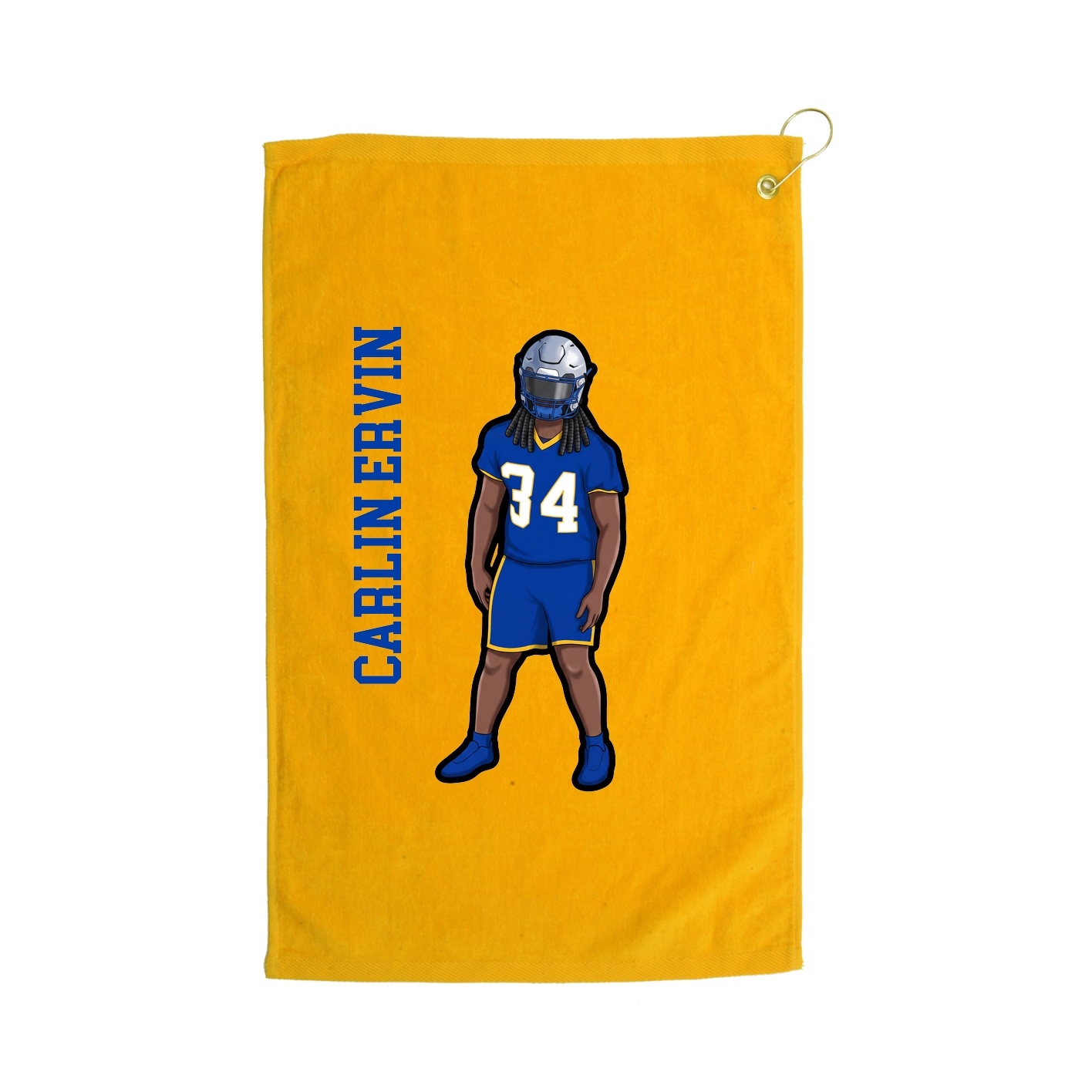 Golf Towel — Name Vertical in Gold