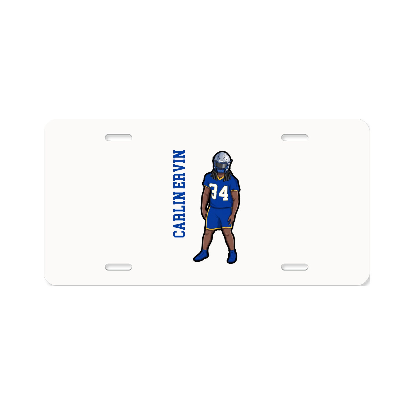 License Plate — Name Vertical in Classic