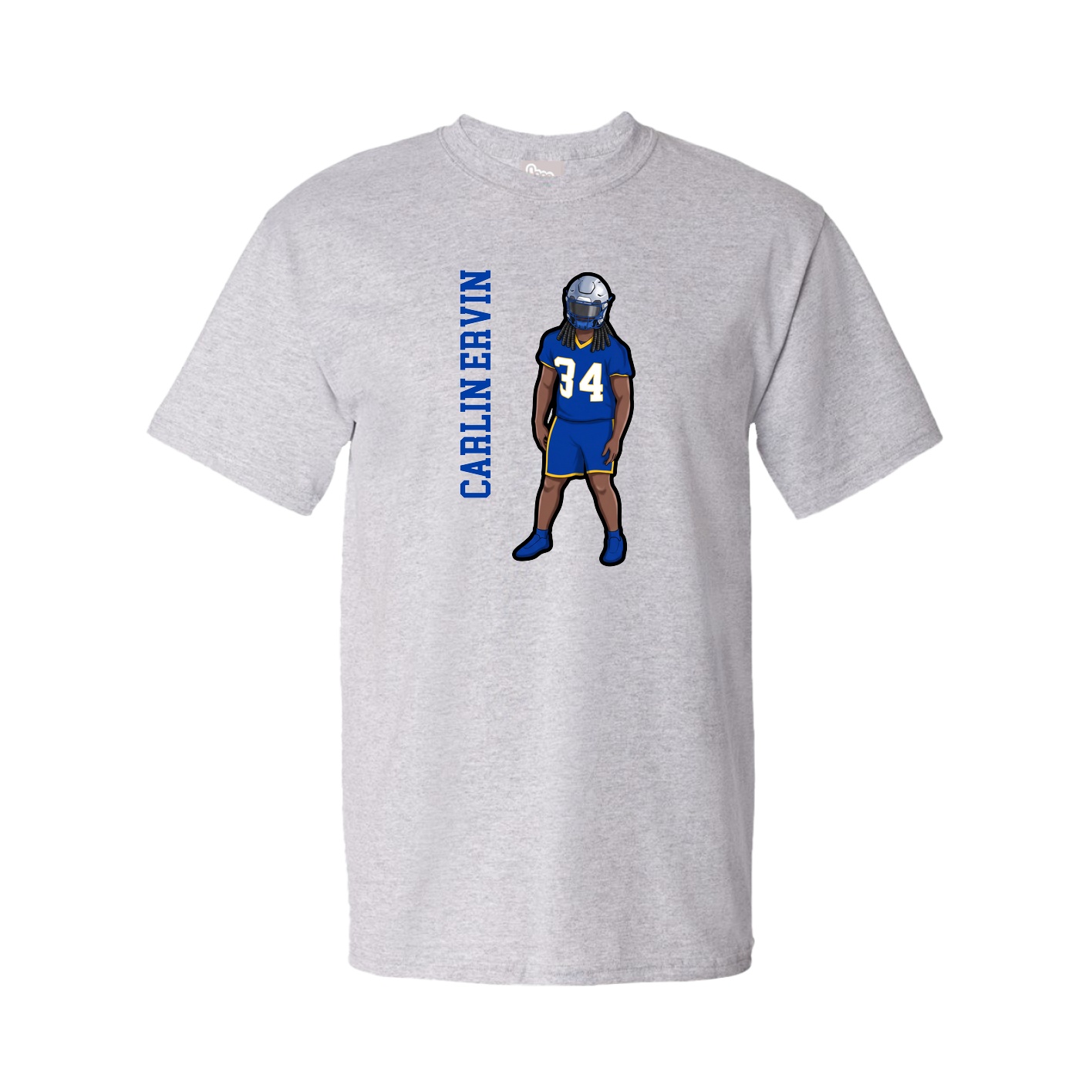 Tee — Name Vertical in Grey