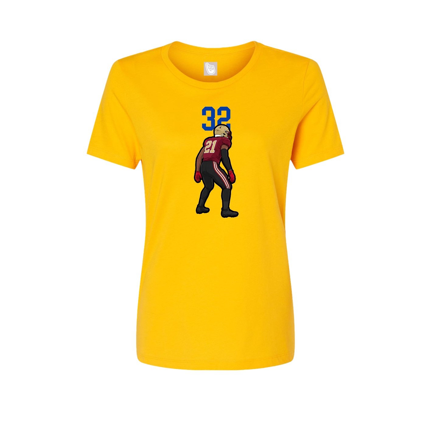 Fitted Women's Tee — Number Top in Gold