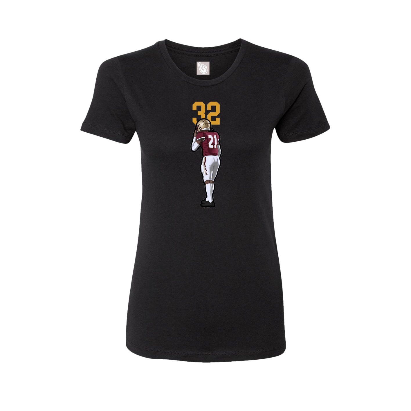 Fitted Women's Tee — Number Top in Black