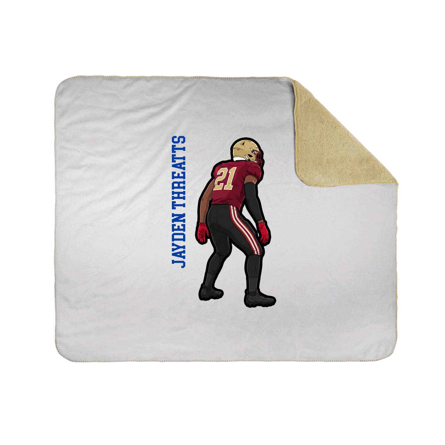 Throw Blanket — Name Vertical in White