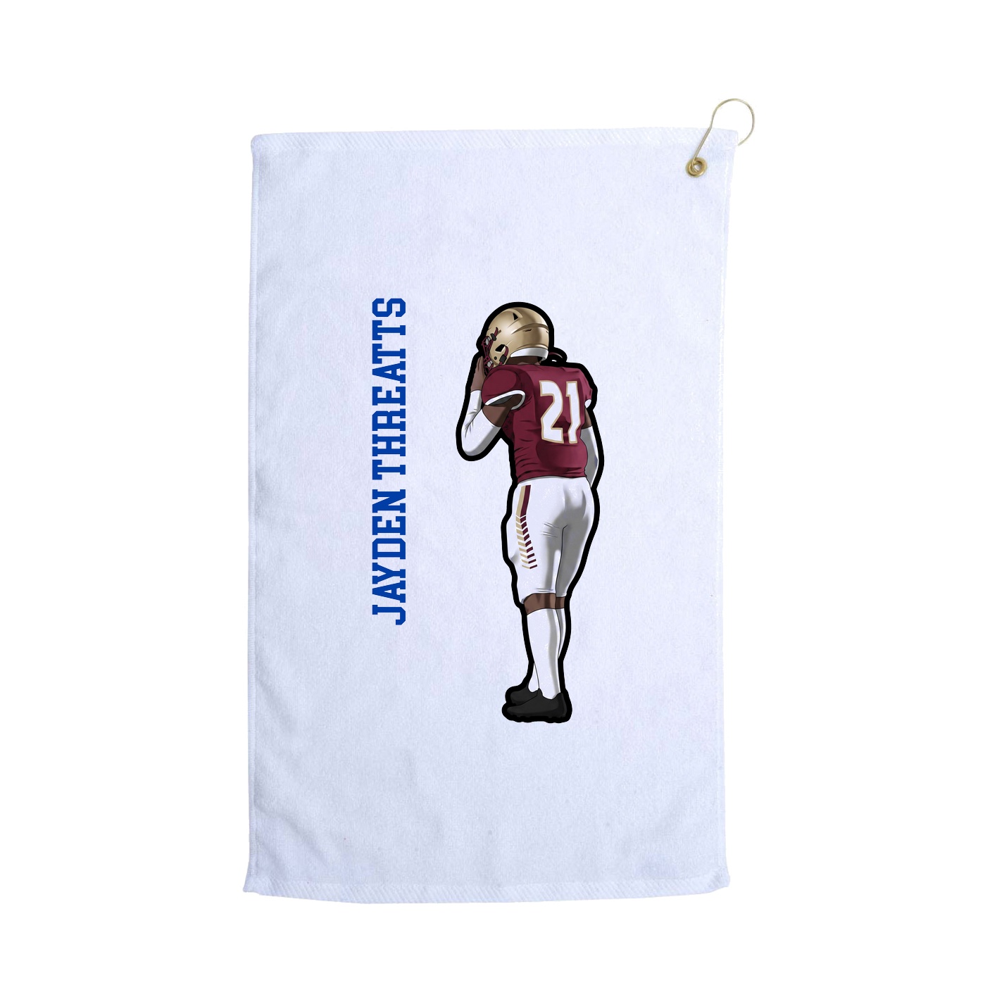 Golf Towel — Name Vertical in White