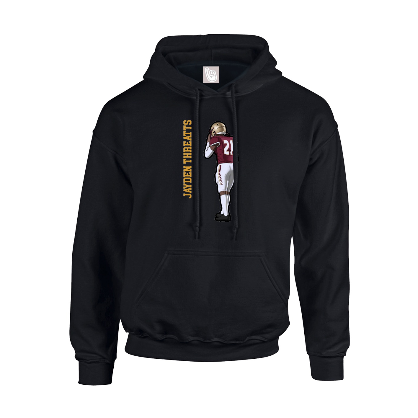 Youth Hoodie — Name Vertical in Black