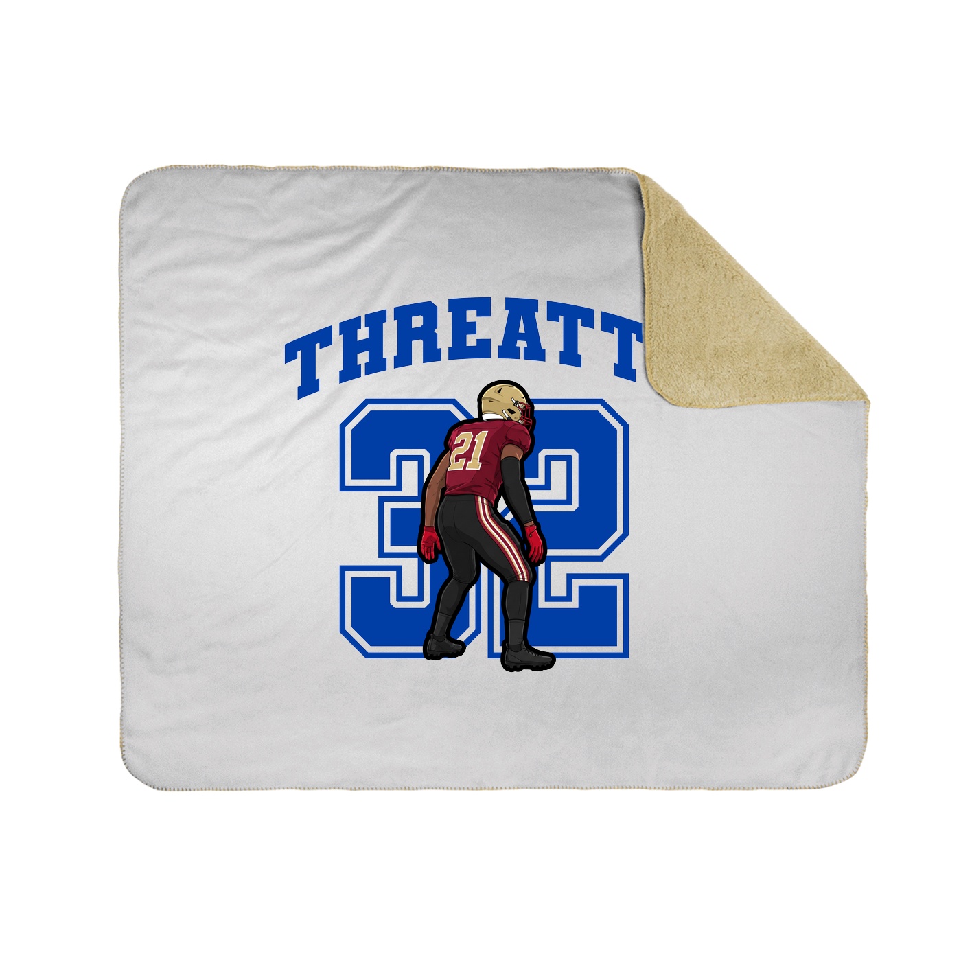 Throw Blanket — Number in White