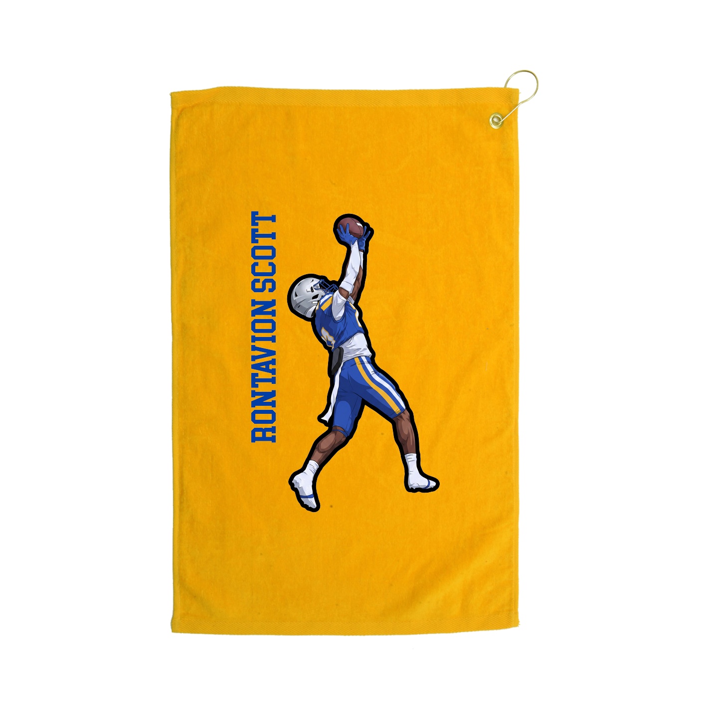 Golf Towel — Name Vertical in Gold