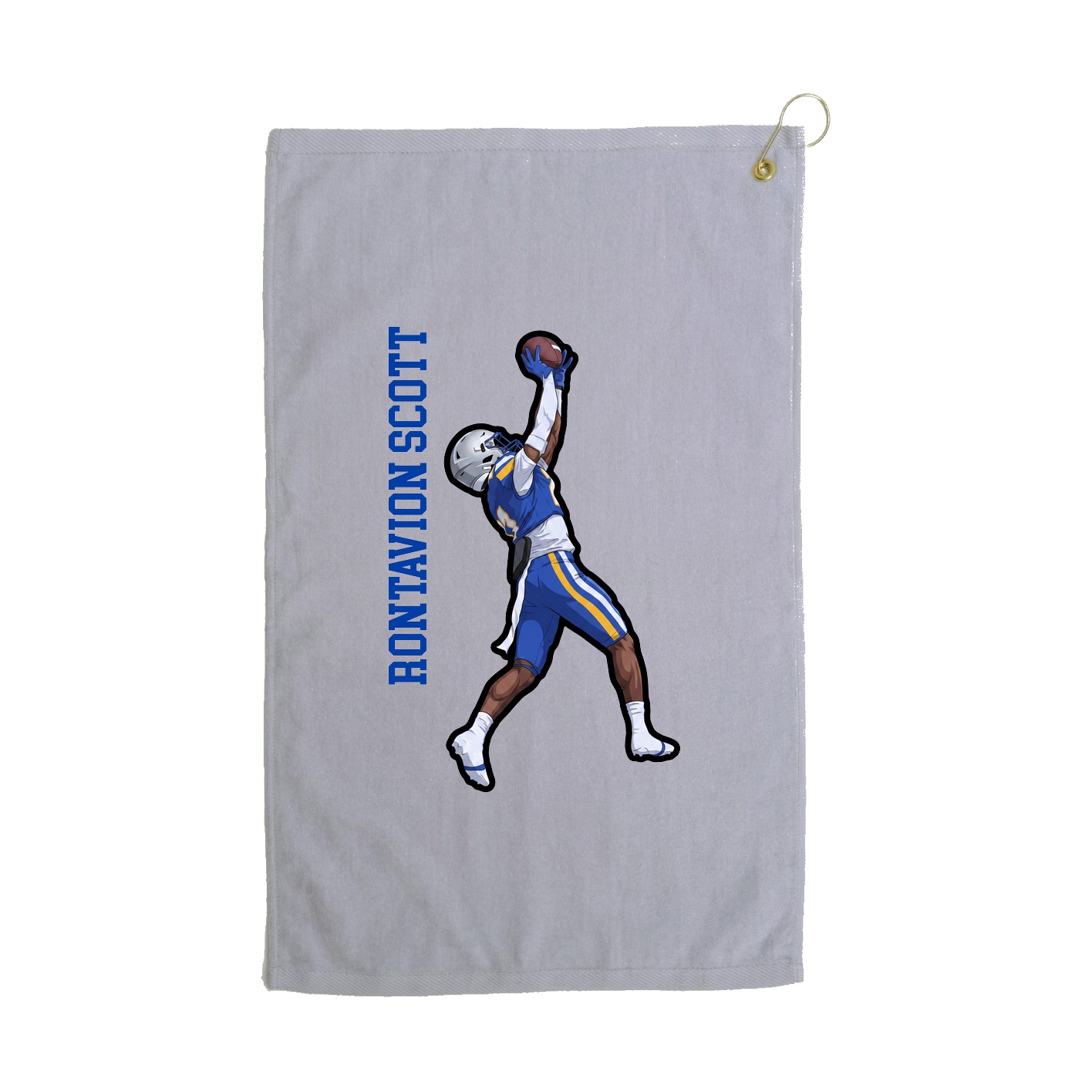 Golf Towel — Name Vertical in Grey