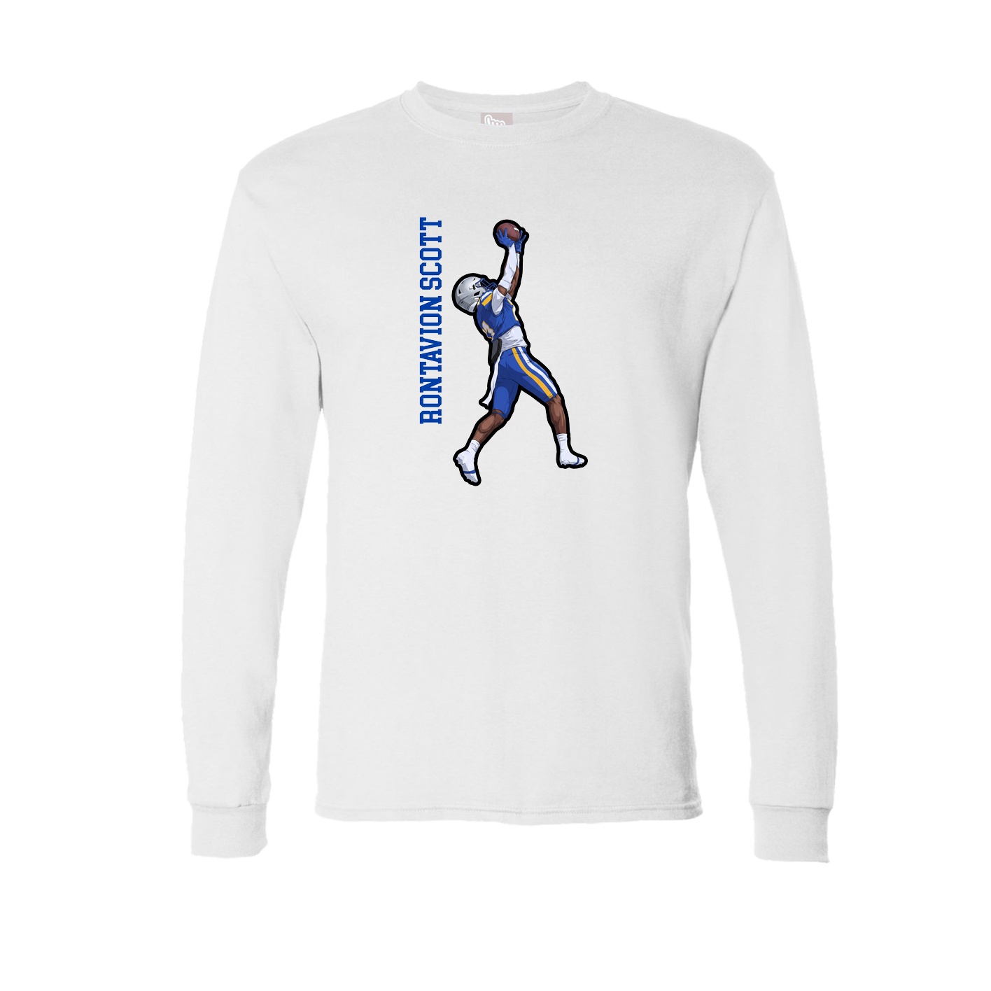 Long Sleeve Tee — Name Vertical in White