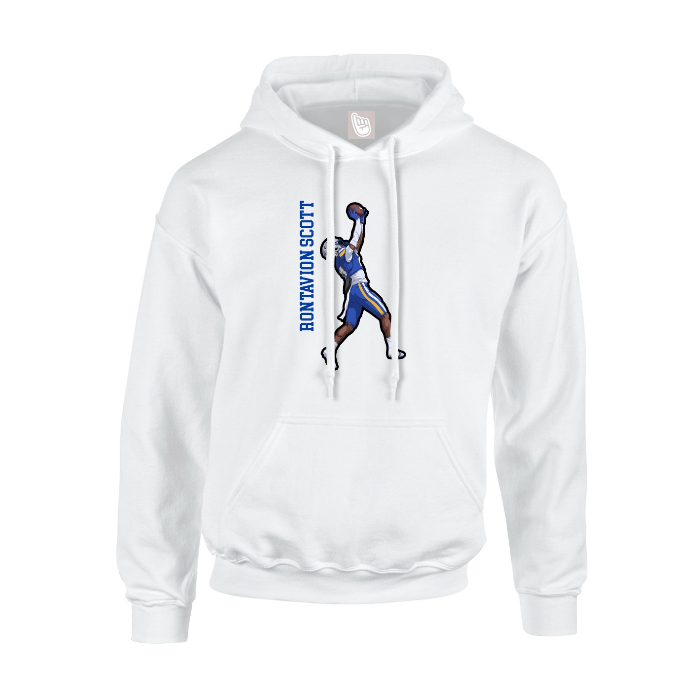 Youth Hoodie — Name Vertical in White