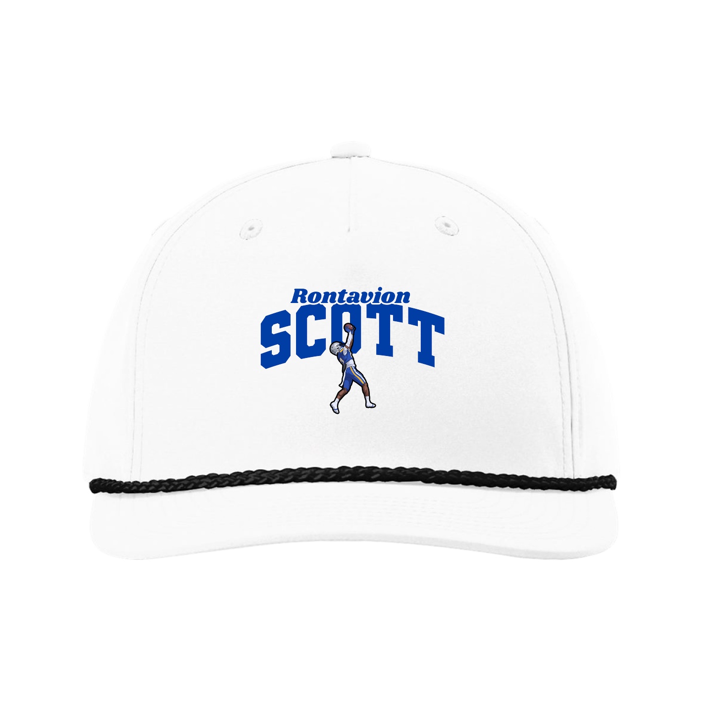 Five-Panel Classic Rope Cap — Signature Arch in White