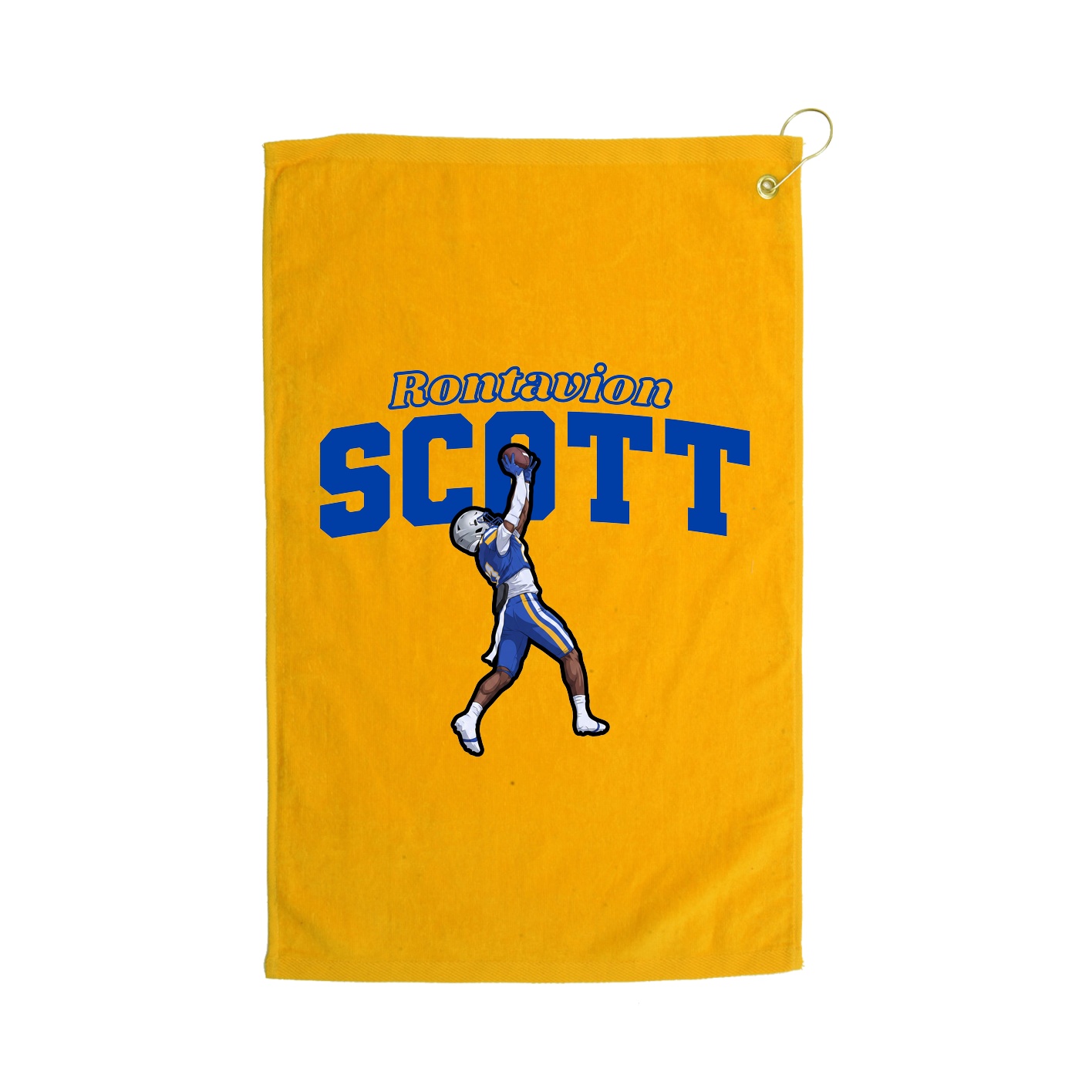 Golf Towel — Name Arch in Gold