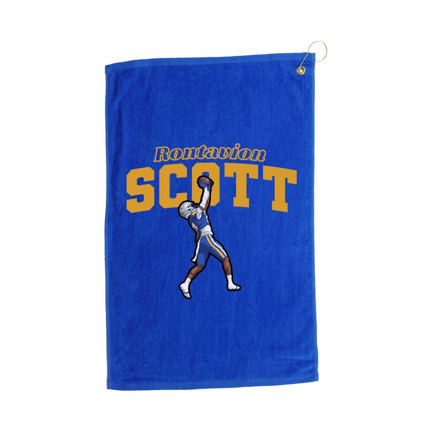 Golf Towel — Name Arch in Royal