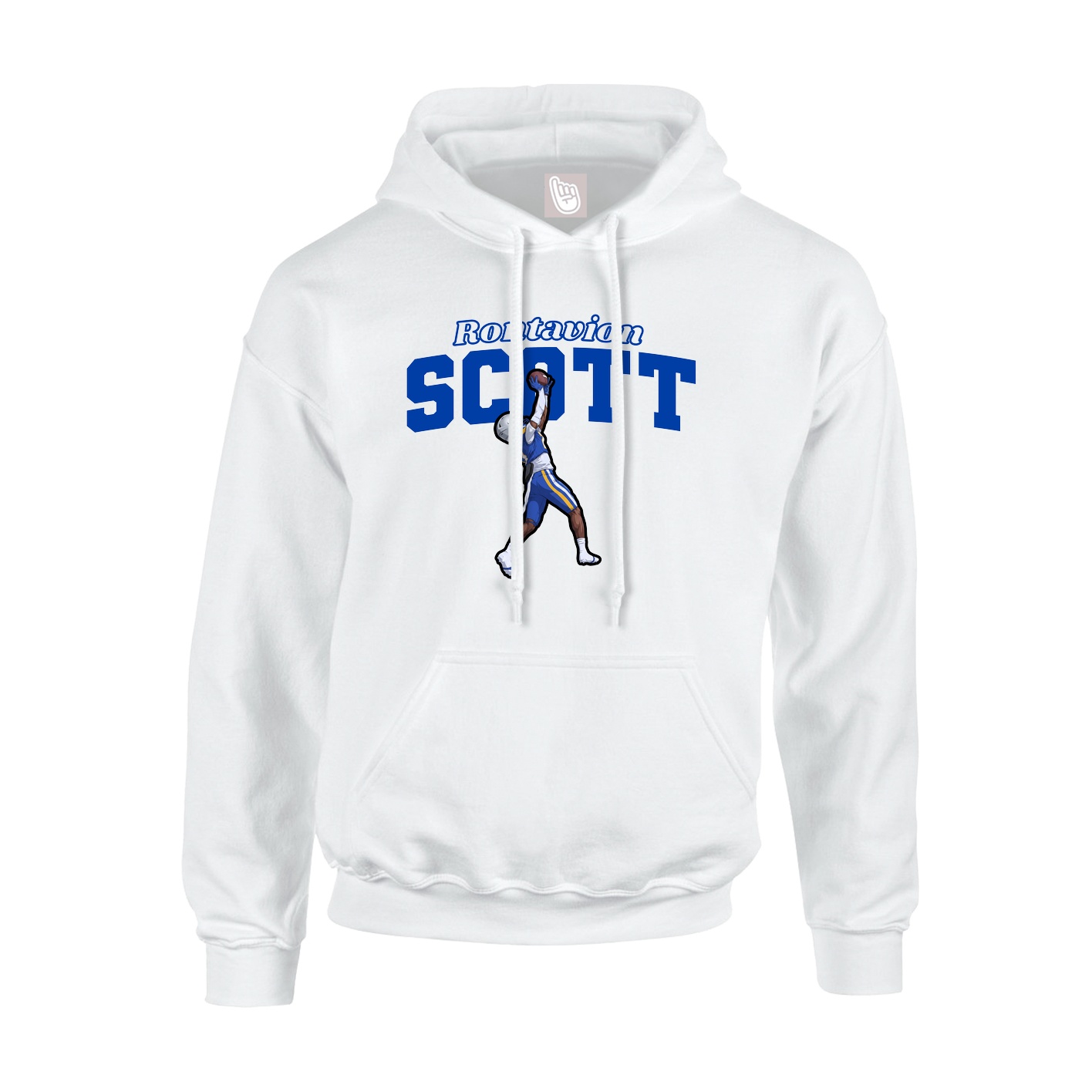Youth Hoodie — Name Arch in White