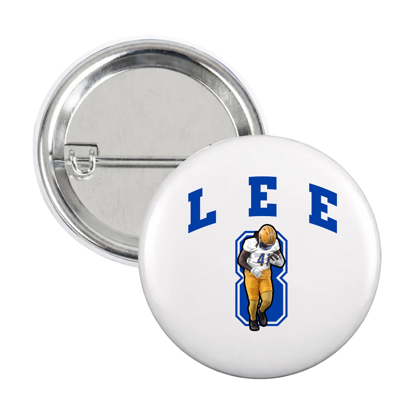 Game Day Button — Number in White