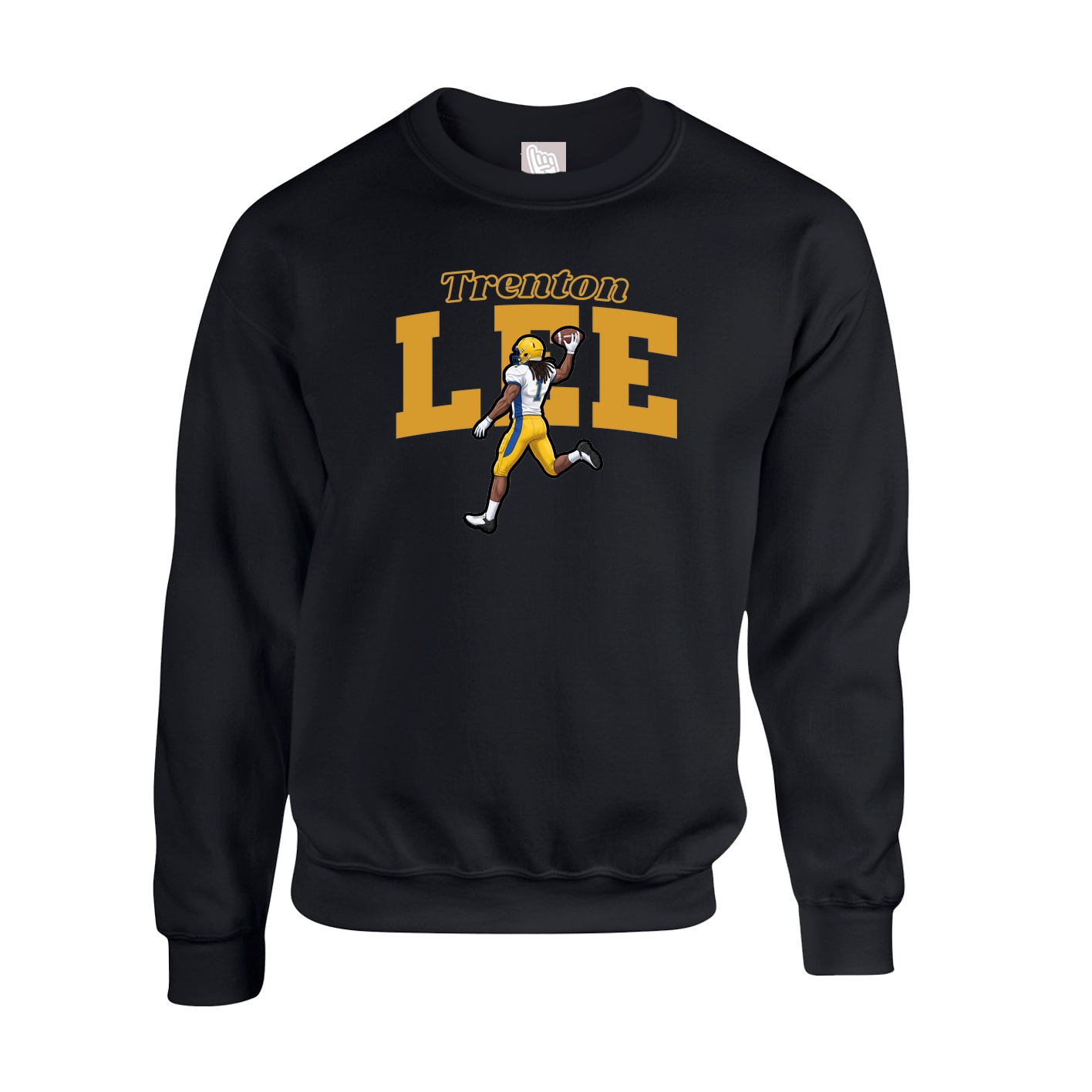 Fleece Crew — Name Arch in Black